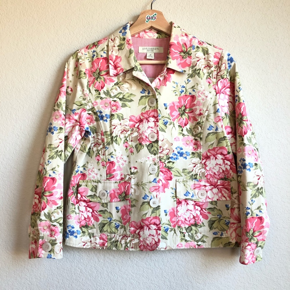 Appleseed’s Petites Floral Blazer Jacket 4P